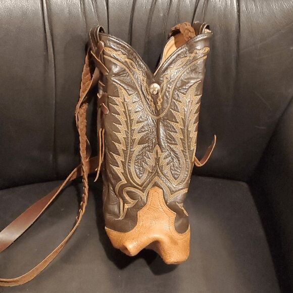 DORCAS BAGS MADE IN TX Upcycled Cowboy Boot Purse Handbag - Picture 1 of 8